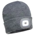 Portwest Rechargeable Twin Torch LED Beanie - Grey